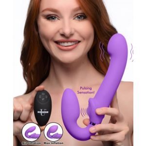 10X Remote Control Inflatable and Vibrating Strapless Strap-on